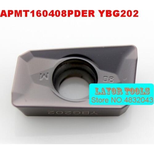 APMT160408PDER YBG202 10pcs/lot Cemented Carbide Cutting tools Milling insert apmt 160408 pder
