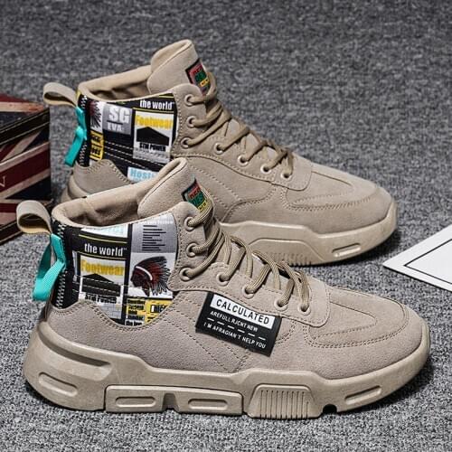 Men Boots Winter New Breathable Ankle Boots Male Lace Up Slip Booties Desert Casual Tooling Boots Men Shoes