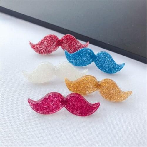 1pc Personality Resin Pins glitter Moustache Brooches for kids Coat decoration Jewelry Gifts