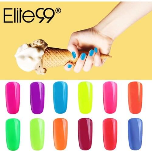 Elite99 10ml Summer Series Neon Fluorescence Gel Polish Soak Off UV Gel Varnish Semi Permanent Soak Off Nail Art Gel Nail Shiny