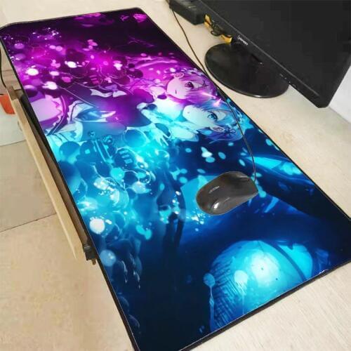XGZ Re Zero Anime Girl Laptop Gaming Large Speed Mousepad Gaming Mouse Mat Locking Edge No-slip Mouse Pad for CSGO DOTA LOL XXL