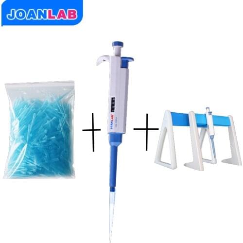 JOANLAB Single-channel Adjustable Volume Mechanical Pipettor 100-1000ul+Tips+Pipettor stander