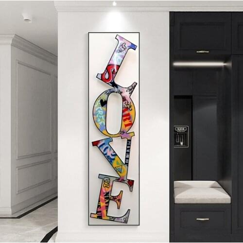 Graffiti LOVE Letter Art Canvas Painting Abstract Street Wall Art Poster Cuadros Prints Picture for Living Room Bedroom Decor