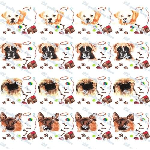 WL 50 Yards Dog Grosgrain Ribbon Gift Wrapping Hair Bow Diy Party Decoration Craft Supplies Accessories Animal Collar 16-75mm