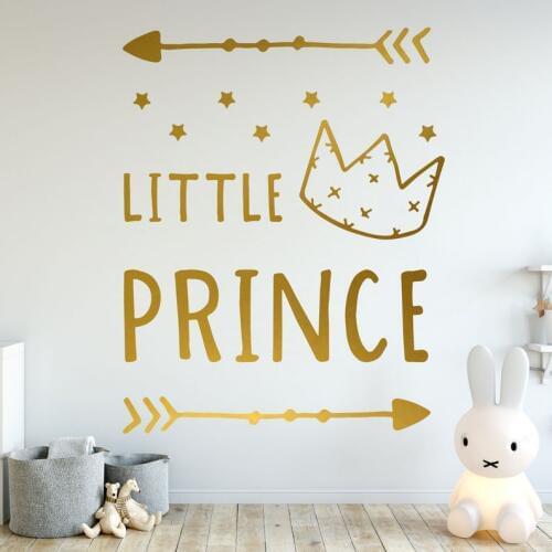 "Little Prince" Crown Baby Shower Wall Decal Decor Home Decoration Wall Sticker DIY Wallpaper Boy Nursery Art Arrow Mural LC1643