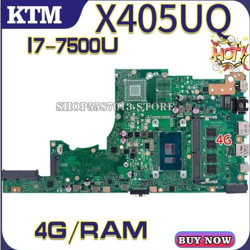 S4000U for ASUS ZenBook X405U S4100UQ X405UQ X405UF X405UR X405UQR laptop motherboard mainboard test OK I7-7500U cpu 4G RAM