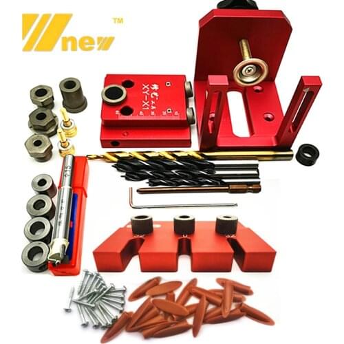 Woodworking Doweling Jig Kit Adjustable Oblique Angle Drilling Guide Puncher Locator for Furniture Connecting Carpentry Tools