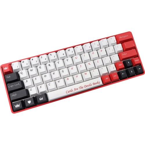 132 Keys Poker Keycap Set Cherry Profile PBT Keycaps Set for 61/64/68/KBD75/84/TKL87/96/980/104/108 Mechanical Keyboard ISO Key
