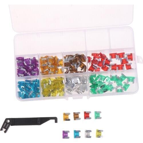 100pcs/set Micro Auto Car Low Profile Mini Blade Fuse Kit 3A5A7.5A10A15A 20A25A3