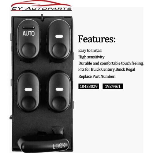 10433029 NEW Power Window Master Switch Front LH Driver Side For Buick Century Regal