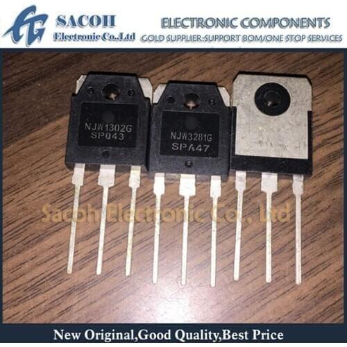 Free shipping 5Pairs NJW1302G NJW1302 + NJW3281G NJW3281 TO-3P 15A 250V 150W NPN PNP Silicon Power Transistor