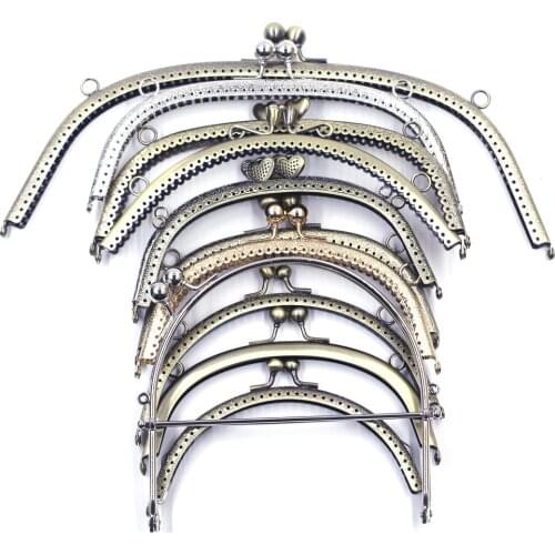 15-30cm Arc Semicircle Metal Purse Frame Kiss Clasp Clutch Buckle Handbag Handle DIY Crafts Luggage Bag Accessories Hardware