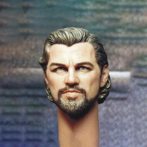 Custom 1/6 Scale American European Actor Leonardo Beard Version Head Sculpt Headplay for 12" Action Figure Body Doll Toys