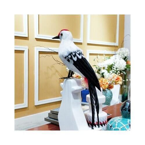 Real life toy foam& beautiful feathers wood pecker bird large 32cm woodpecker model prop.home garden decoration Xmas gift b0552