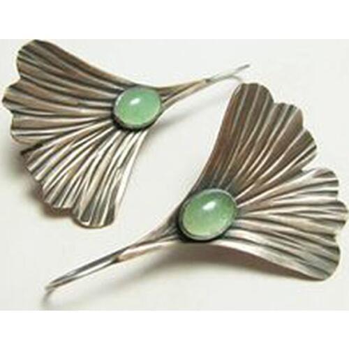 Romantic Retro Ginkgo Biloba Drop Earrings free-form shape Long Chain Boho Earrings for Women Handmade Jewelry Brincos