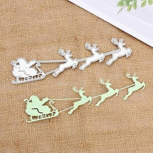 Christmas Santa Reindeer ELK Sled Sleigh Metal Cutting Die Set Pine Tree Cutterfor Clear Stamp Scrappbooking Card Make DIY