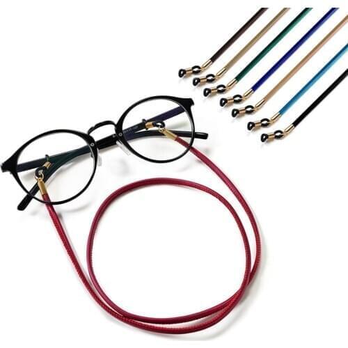 Imixlot New Simple Fashion Thick PU Leather Glasses Rope Unisex Anti-Slip Sunglasses Lanyard Cord Holder Necklace Accessories