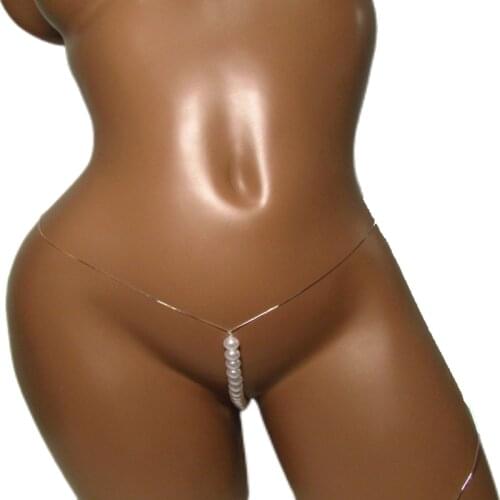 Big Pearl Panties For Women Crotchless Femme Thong G-Strings Bdsm Bondage Briefs Underwear Sexy Lingerie Adult Sex Game Couples