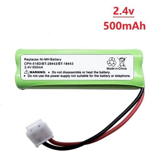 High Quality 2.4v 500mAh High Efficiency Low-energy Replaces 2.4v Ni-MH Rechargeable Battery for CPH-518D / BT-28443 / BT-18443