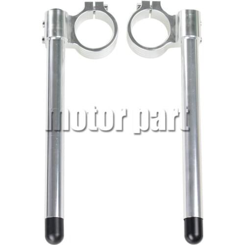 50mm Clip-ons Handle Bar For Kawasaki Ninja ZX6R 636 ZX6RR ZX 6R ZX10R ZX14 ZX1400 Fork Tube CNC Riser Handlebar Silver Color