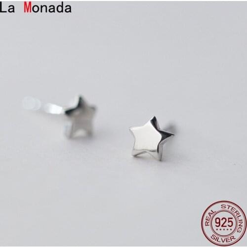 La Monada Star Small Stud Earrings Minimalist 925 Sterling Silver Earrings For Women Girls Real Silver 925 Jewelry Earrings