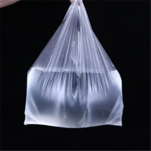 100 White Portable Transparent Plastic Bags Supermarket Shopping Bags Food Packaging Portable Plastic Bags