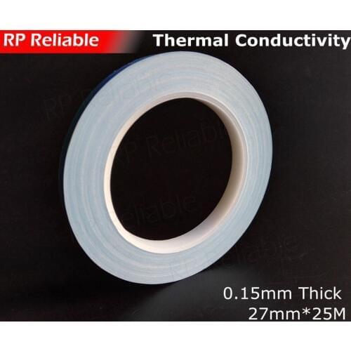 1X 27mm *25M *0.15mm Double Sided Adhesive Thermal Tape Conductive for DC/CD soft Panel LED Light Panel, Chip, Transistor