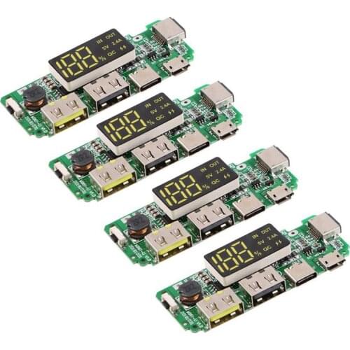 4Pcs 18650 Charging Board Dual USB 5V 2.4A Mobile Power Bank Module 186 50 Lithium Battery Charger Board with Overcharge Overdis