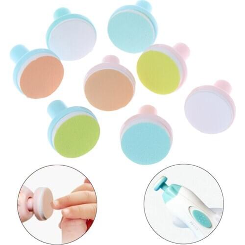 4pcs/set Electric Baby Nail Trimmer Head Replacement Kids Infant Safe Nail Manicure Polishing Sand Sponge New