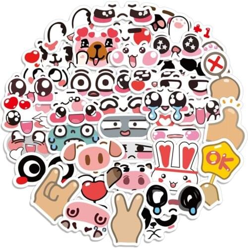 40PCS Cute Expression Stickers Crafts and Scrapbooking Stickers Book Student Label Decorative Sticker DIY Stationery