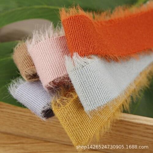 5 yards Fringe Woolen Cloth Ribbon Bowknot Diy Hair Accessories Material Clothing Hat Gift Box Cake Bouquet Packaging