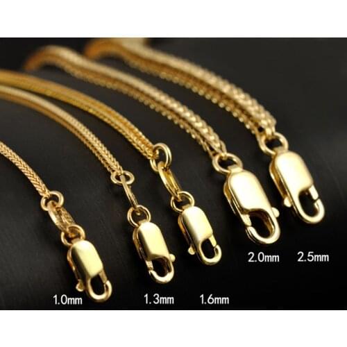 925 Sterling Silver Chopin Chain Necklace Golden For Men Women Gift Long 40 45 50 55 60 65 70 80 CM Wide 1 1.3 1.6 2 2.5 MM