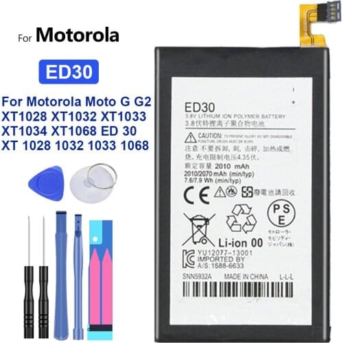 Battery ED30 2010mAh For Motorola Moto G G2 XT1028 XT1032 XT1033 XT1034 XT1068 ED 30 XT 1028 1032 1033 1068 Bateria