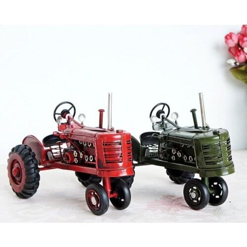 Free Shipping Antique handmade Classic Tractor Model Vintage Metal Craft Retro car Model Shooting Props Bar/Pub/Cafe Decor gift