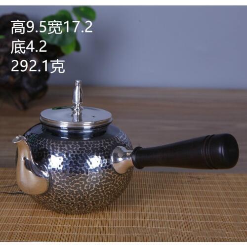 Sterling silver teapot 999 sterling silver handmade teapot household filter teapot side pot teapot kungfu teapot