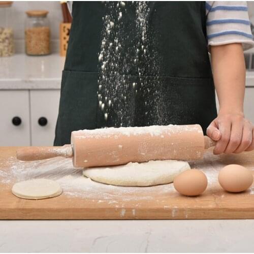 Wooden Rolling Pin, Unlacquered and Wax-free Beech Wood Roller Rolling Pin, Dumpling Wrapper Pressing Pin, Baking Tool