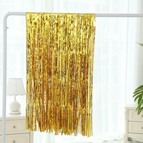 Hot Sale Gold Pink Rainbow Sequin Backdrop Foil Fringe Tinsel Curtain Birthday Party Rain For Decoration Girl Adults Anniversary