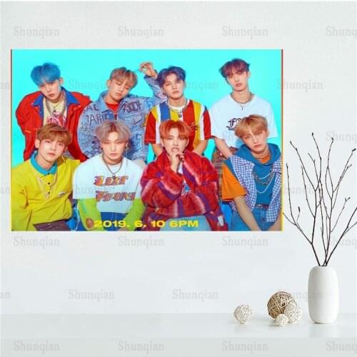 Nice KPOP ATEEZ Poster Wall For Living Room Art Poster Decoration Canvas Fabric Bright Colors No Frame Morden Print Wall 0508
