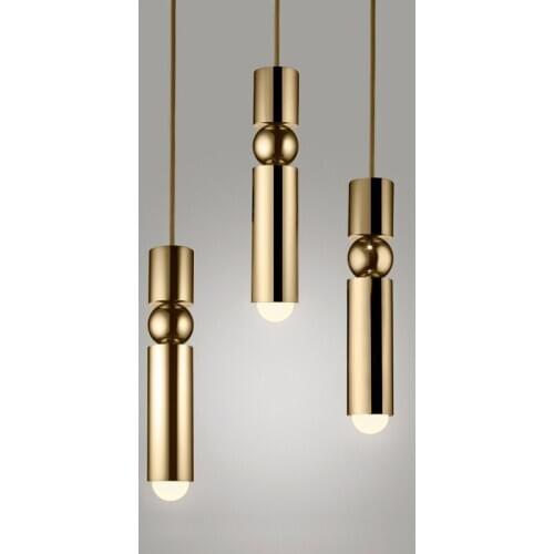 Kitchen Pendant Light Bedside Gold Black Silver Tube Hanging Lamp Bar Counter Kitchen Island Suspension Lighting Fixtures WJ10