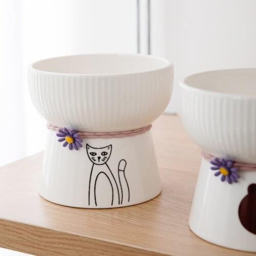Cute design bowl for cat Pet Bowl with Stand Ceramics Cat Food Bowl Animal Water Food Feeder for Small Dog Cat Accessories