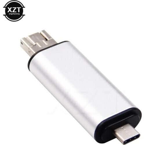 Mini Design Charming 3 in 1 Card Reader USB Type C Micro USB to 2 Slot TF SD Card Reader Support Type C OTG Card