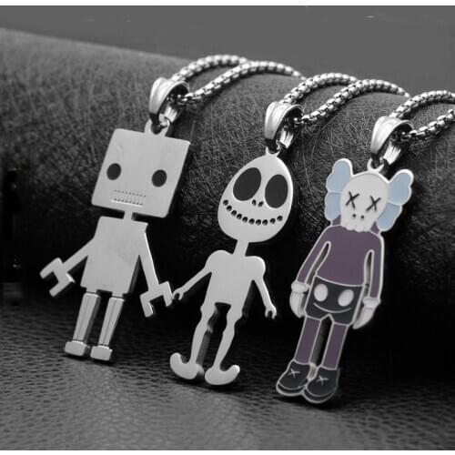 Fashion simple alien necklace hip hop wild street robot jewelry hot sale
