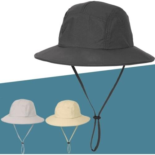 Bucket Hat Men Summer Sun Beach Fisherman With String Wide Brim UV Protection Breathable Climbing Holiday Cap Outdoor Accessory