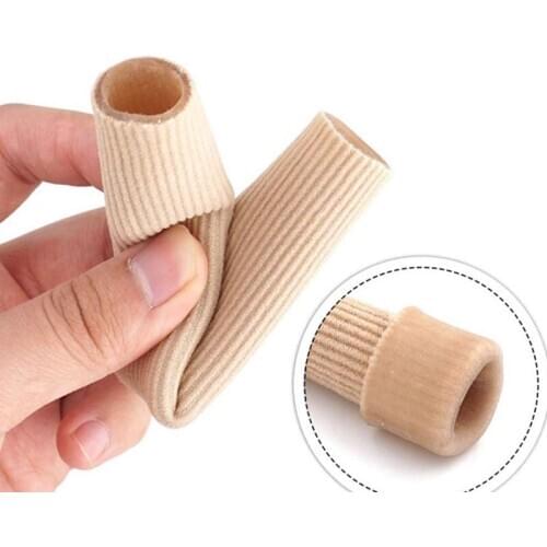 15cm Can Be Cut Toe Set Rib Fabric Gel Tube Sleeve Cap For Toe Finger Separation Protector Foot Care Finger Toe