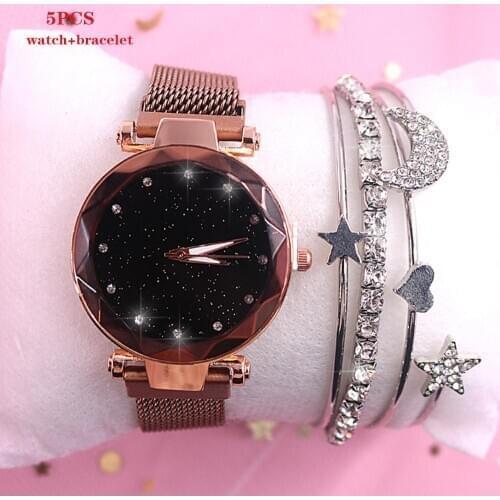 Luxury Brand Women Bracelet Set Ladies Wristwatches Fashion 2020 Women Watches Watch With Bracelet 5PCS Relogio Feminino