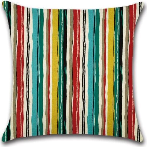 Vintage Style Geometric Cushion Cover Colorful Art Decorative Throw Pillow Covers 45x45cm Abstract Geometric Pillowcases