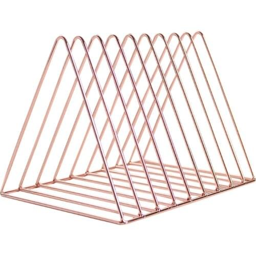 2021 New Iron LP Record Rack Triangle Book Magzine Holder Desk Record Storage Organizer