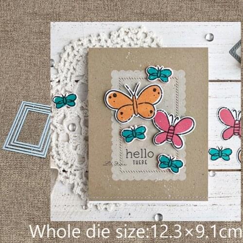 New Design Craft Metal stencil mold Cutting Dies DIAGONAL STITCH RECTANGLE scrapbook die cuts Album Paper Card Craft Embossing