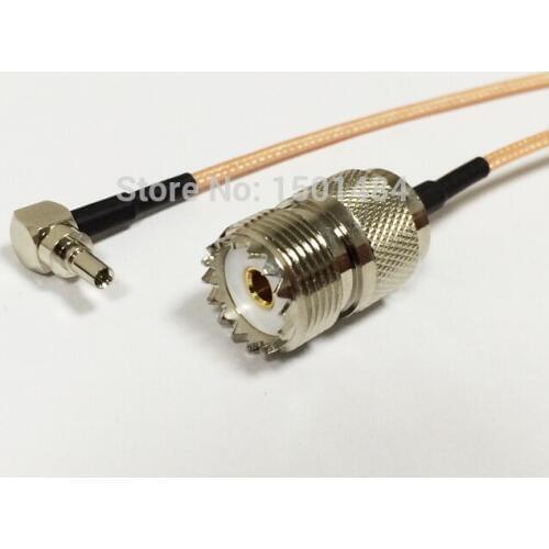 New UHF Female Jack SO239 Switch CRC9 Right Angle jumper cable RG316 Wholesale Fast Ship 15CM 6" for HUAWEI E156