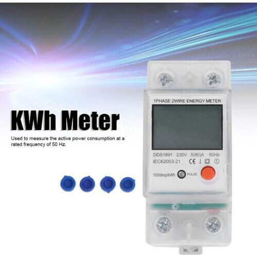 DDS1891 Single Phase Electric Meter 2P DIN-Rail Power Energy Meter Electronic KWh Meter